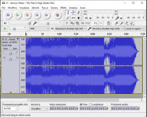 Schermata di Audacity